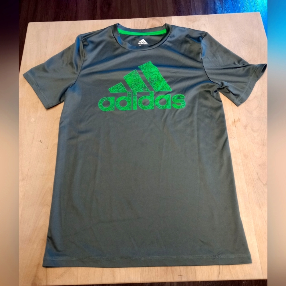 Boys Grey Adidas Athletic Tee